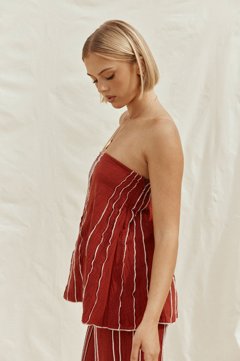 Merlot Red Cotton Strapless 