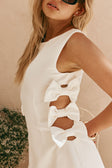 White Cut Out Bow Mini Mimi Dress