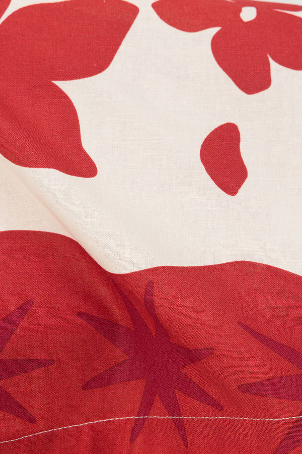 Red Sienna Sunset Print Split Flouncy Zuma Top