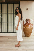 Bridal White Ladder Panel Strapless Empire Top
