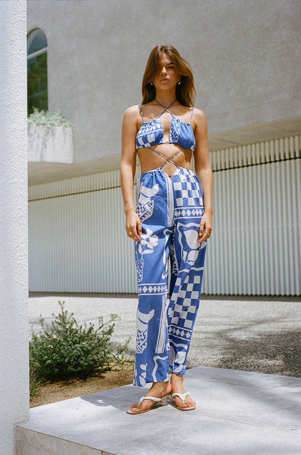 【Bibiy正規品】 Bibiy. AIMEE BIJOUX TOP ブラウン SAMPLE-Backless Brighton Jumpsuit - Lemoni Blue – SABO