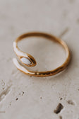 18 K Gold Plated White Stone Thin Valone Ring