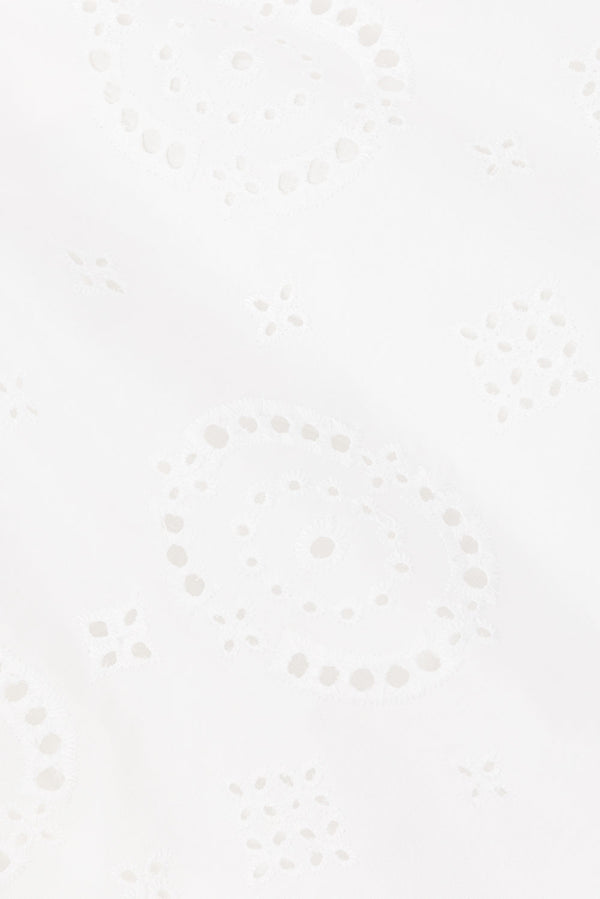 White Embroidered Mini Josefina Dress