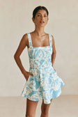 White Sol Floral Print Flounce Mini Maliyah Dress