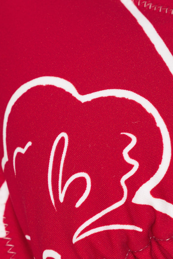 Red Voyage Print Strappy Nusa Tri Bikini Top