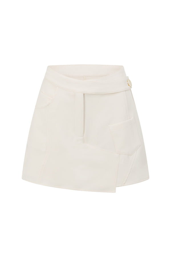 White High Waist Wrap Mini Labella Skort