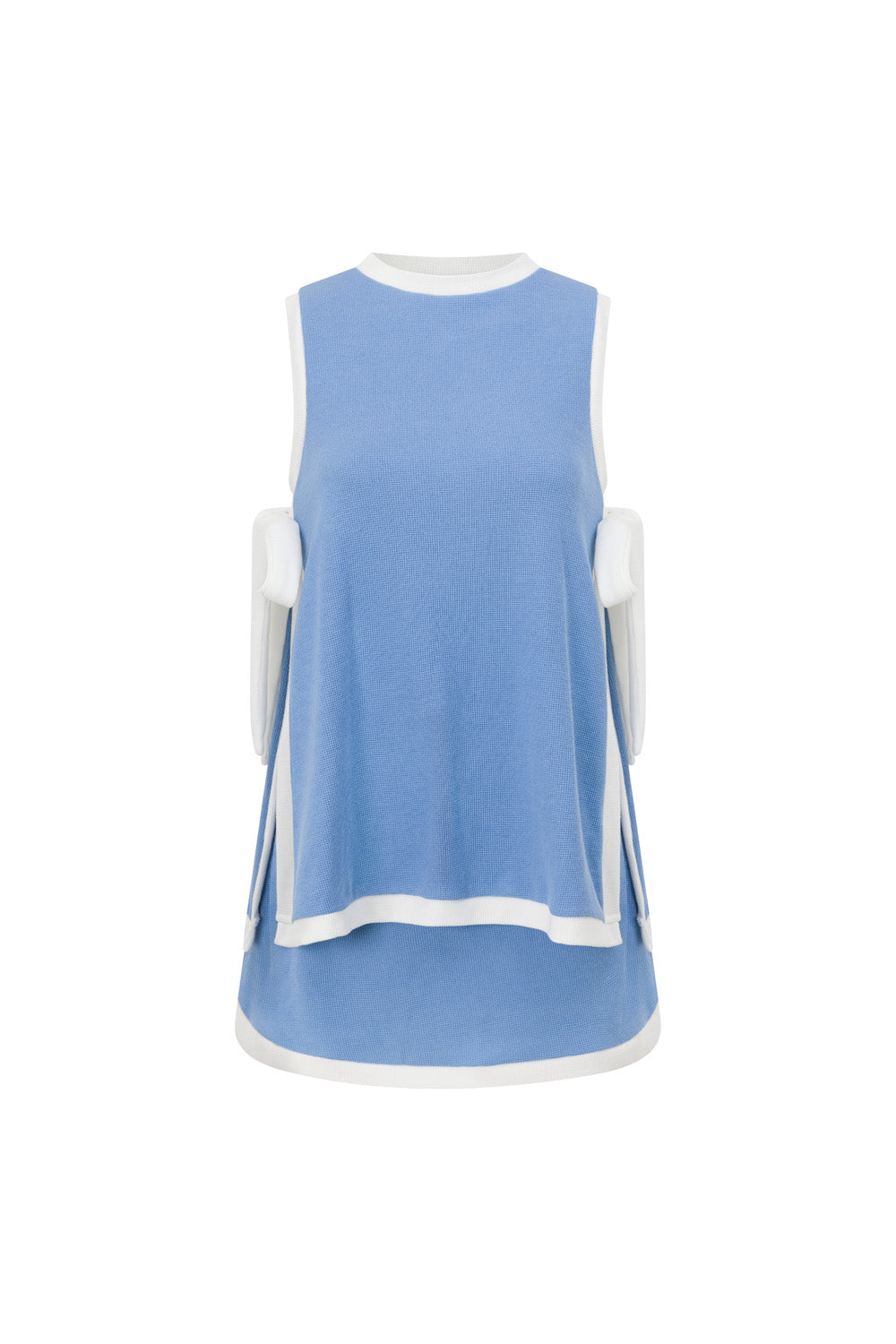 Blue Knit Longline Mini Kenia Dress