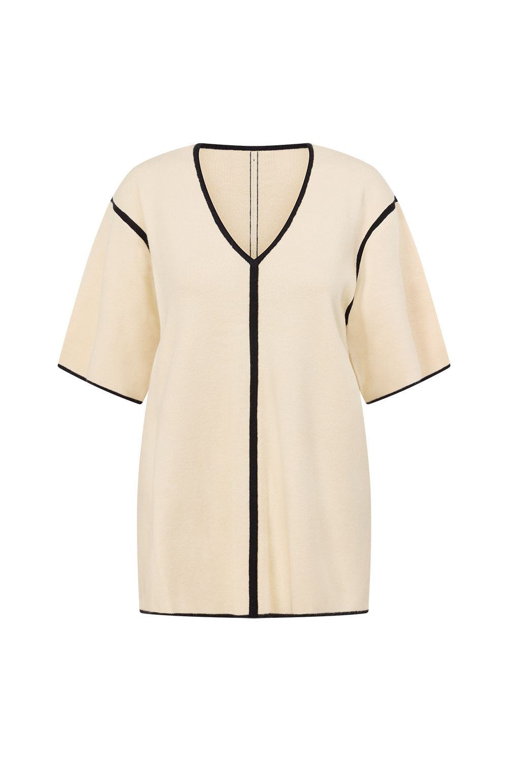 Cream V-Neck Boxy Adelia Top