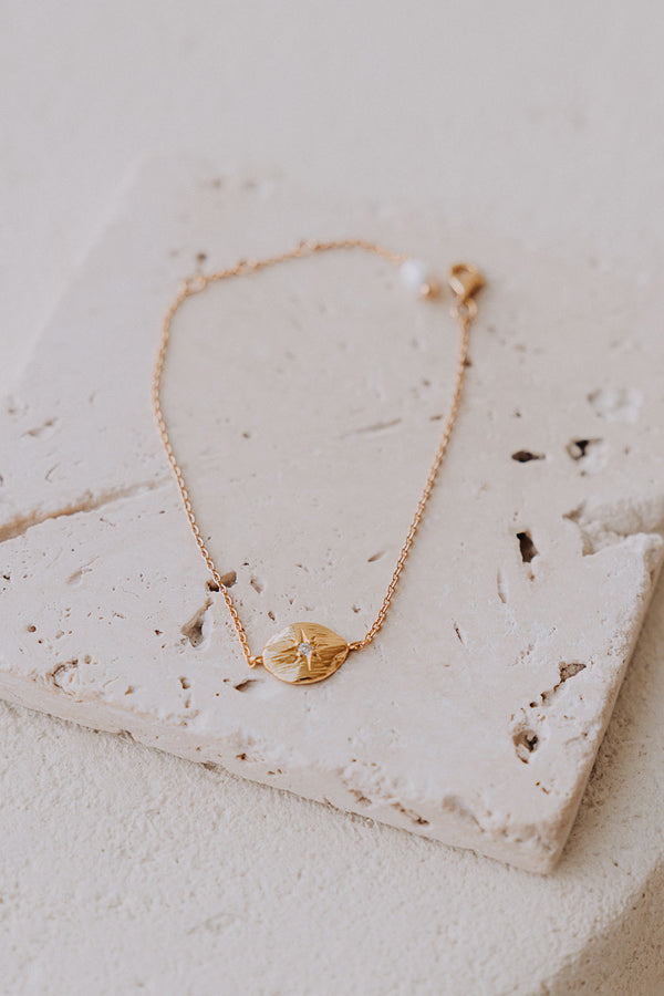 18k Gold Plated Fine Chain Pendant Prearl Nova Bracelet