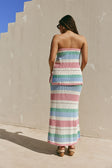 Pastel Stripe Crochet Knit Strapless Damaris Top