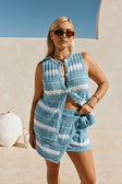 Blue and White Stripe Wrap Mini Maylin Skirt