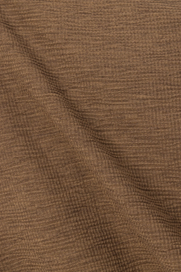 Chocolate Brown One Shoulder Side Tie Zen Top