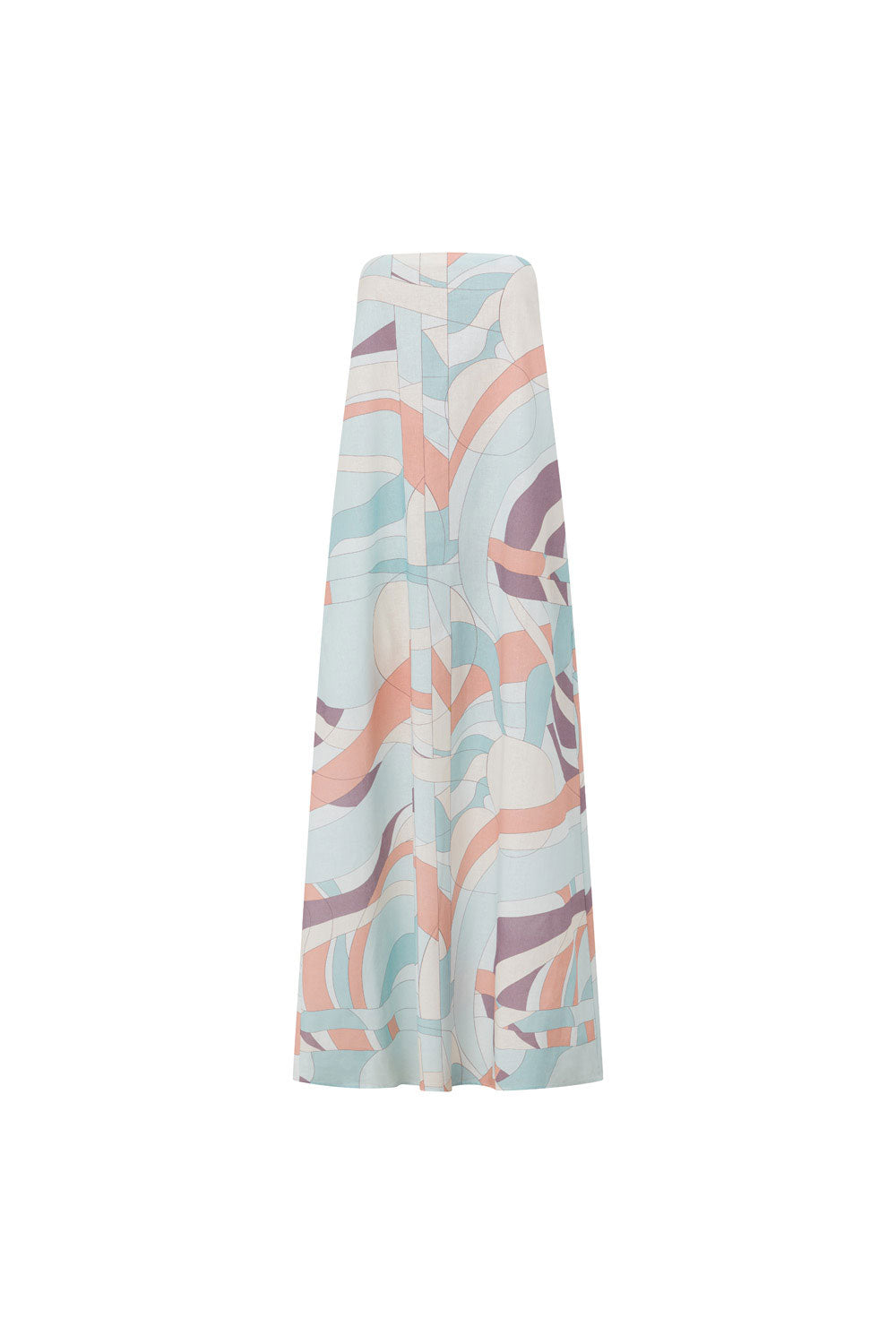 White Halcyon Print Strapless Maxi Noah Dress