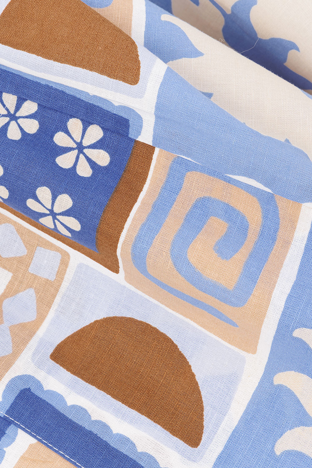 Blue Solis Print Elastic Drawstring Indra Shorts