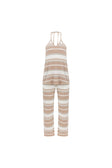 Tan and White Stripe Knit Halter Paz Jumpsuit