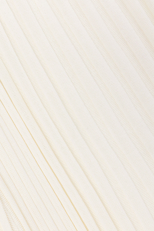 White Woven Ribbed Maxi Silla Skirt