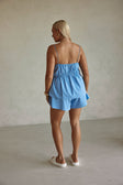 Blue Thin Strap Ruched Detail Octavia Top