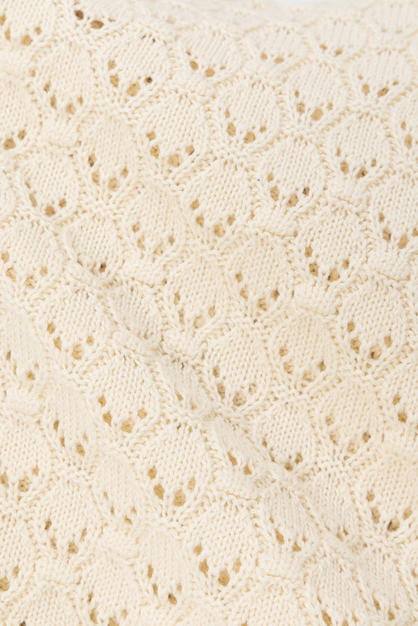 Cream Crochet Knit Strapless Lonline Ophelia Top