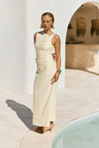 Butter Yellow Gathered Maxi Seraphina Dress