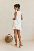 White Front Tie Overlay Mini Liliana Dress