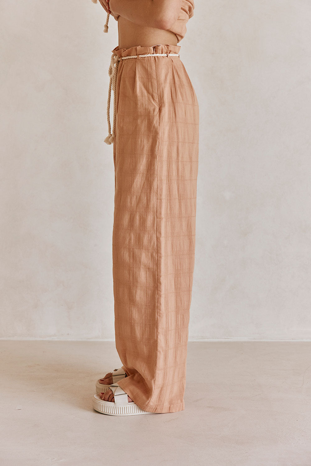 Rust Brown High Waist Drawstring Emmie Pants