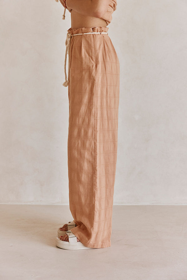 Rust Brown High Waist Drawstring Emmie Pants