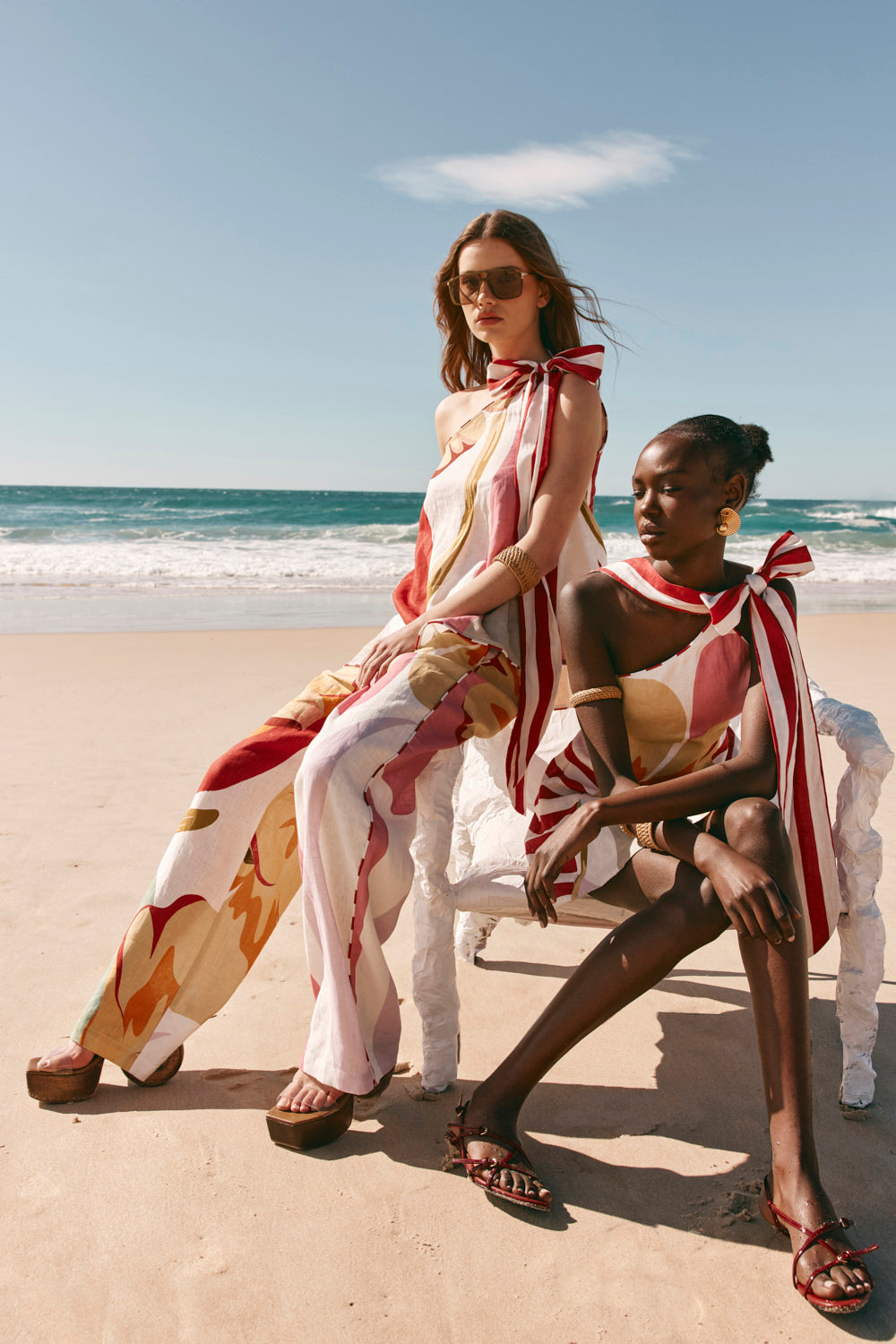 Red Estivo Abstract Print Pocket Trouser Pants