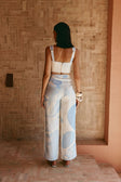 Blue Il Lido Print Drawstring Pocket Isabella Pants
