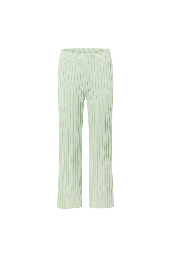 Mint Green Ribbed Knit Celine Pants