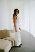 White High Waist Cargo Pocket Tie Jaicee Pants