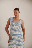 Erin Knit Top - Blue White Green
