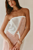 Pink Knit Strapless Overlay Elastic Danita Top