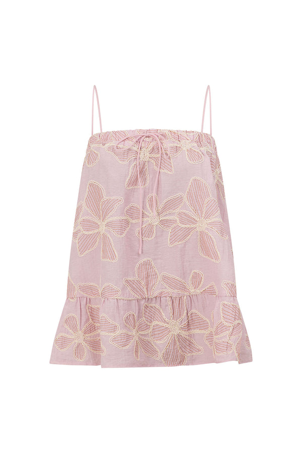 Bloom Pink Embroidered Babydoll Hazel Top