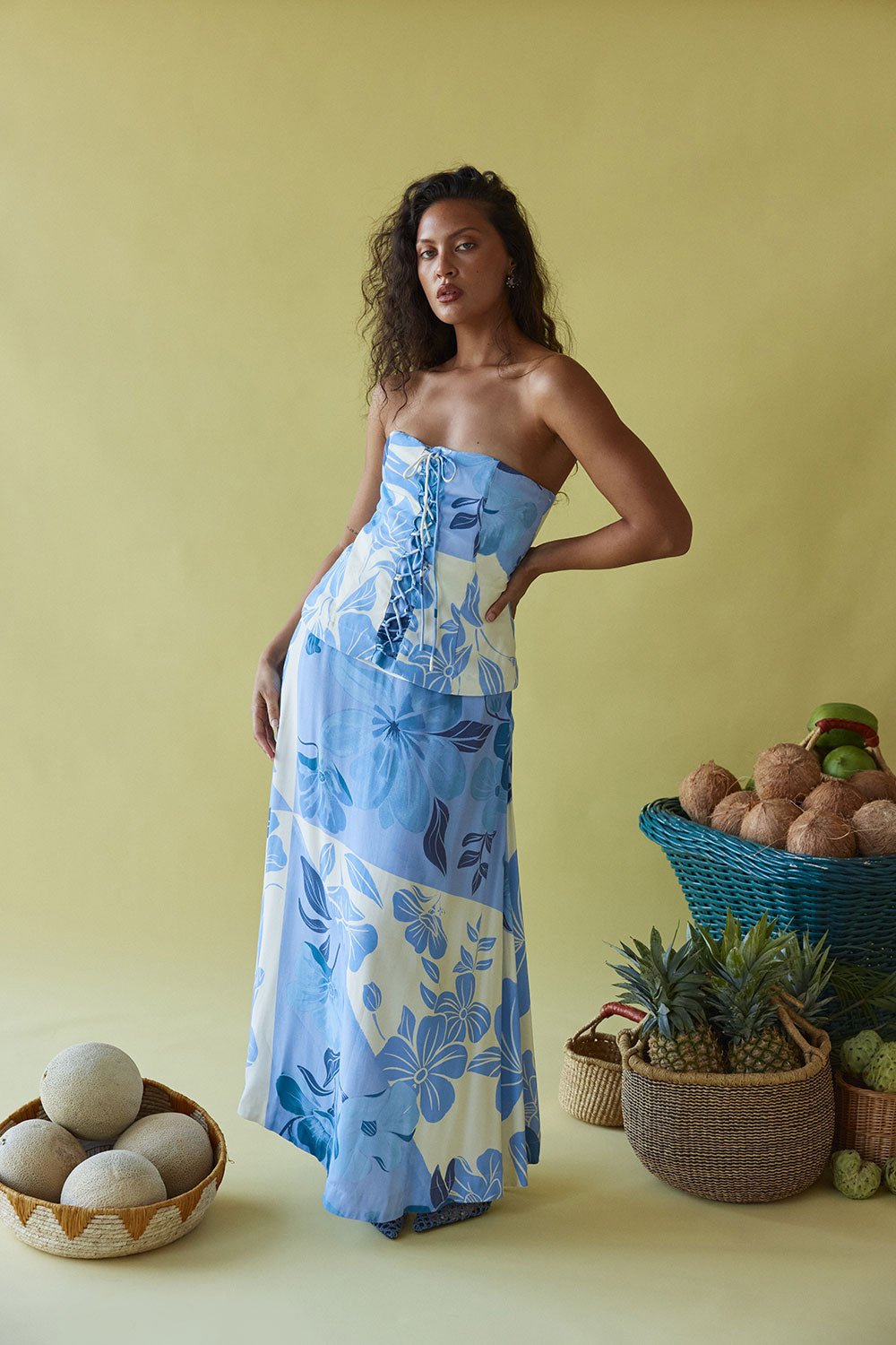 Mirae Dress - Azure Bloom