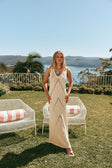 Cream V Neck Maxi Alita Dress