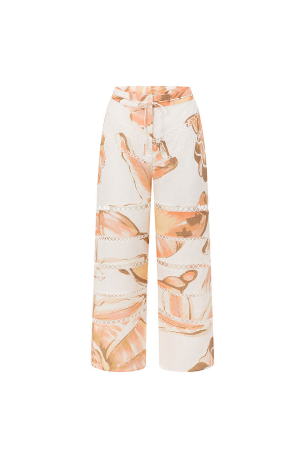 Brown La Spiaggia Print Drawstring Seraphina Pants