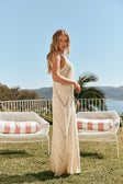 Cream V Neck Maxi Alita Dress