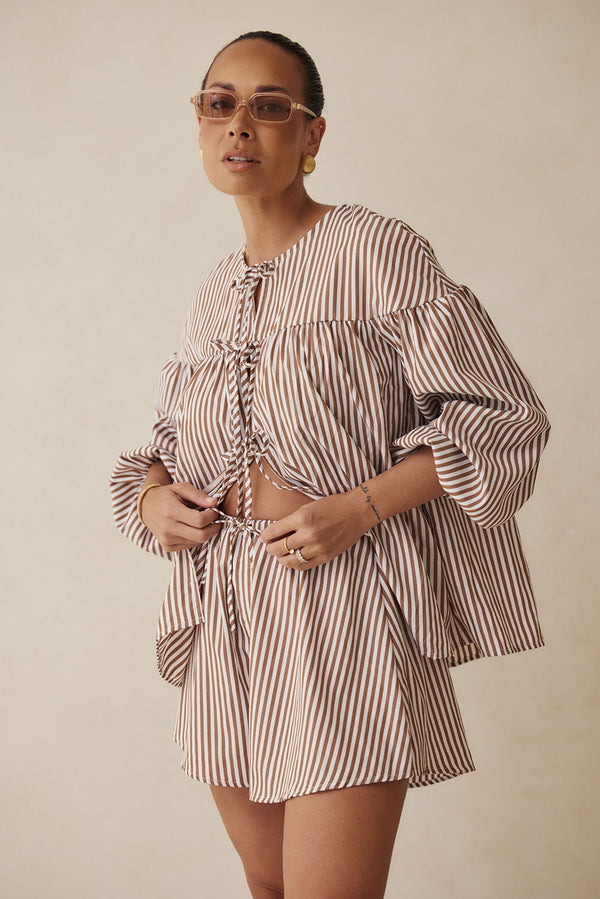 Chocolate Brown Drawstring Pennie Shorts