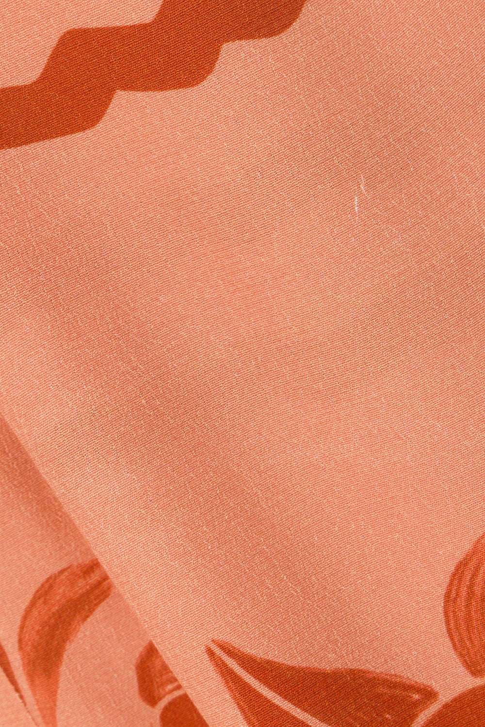 Alani Elasticated Tie Pants - Fiore Postcard Print in Coral Pink and Red