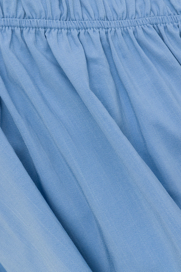 Blue Thin Strap Ruched Detail Octavia Top