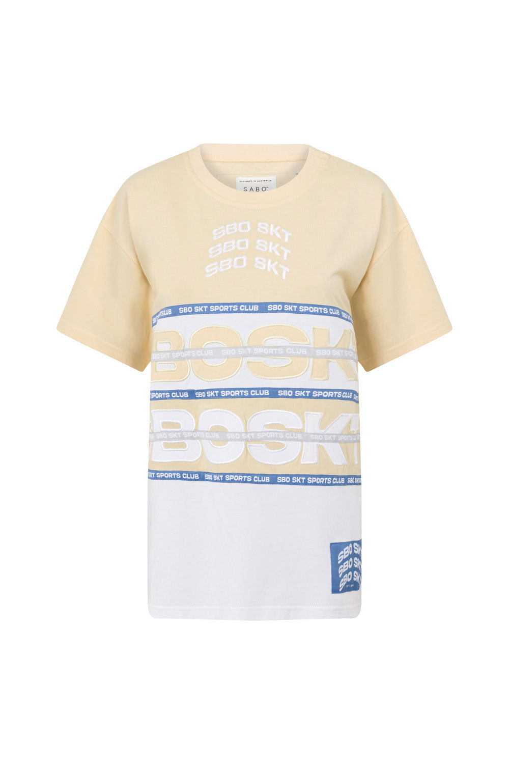 Cream Boxy Relaxed Cellar Crew Tee Shirt