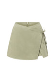 Sage Green Asymmetric Wrap Mini Rocio Skort