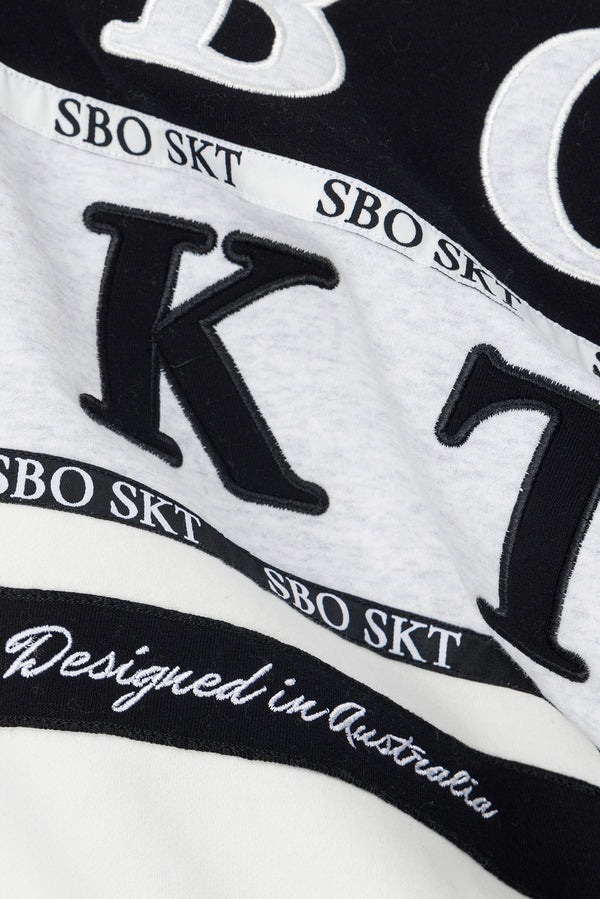 Osaka Vintage Oversized Sweater - Fleece Black White Grey