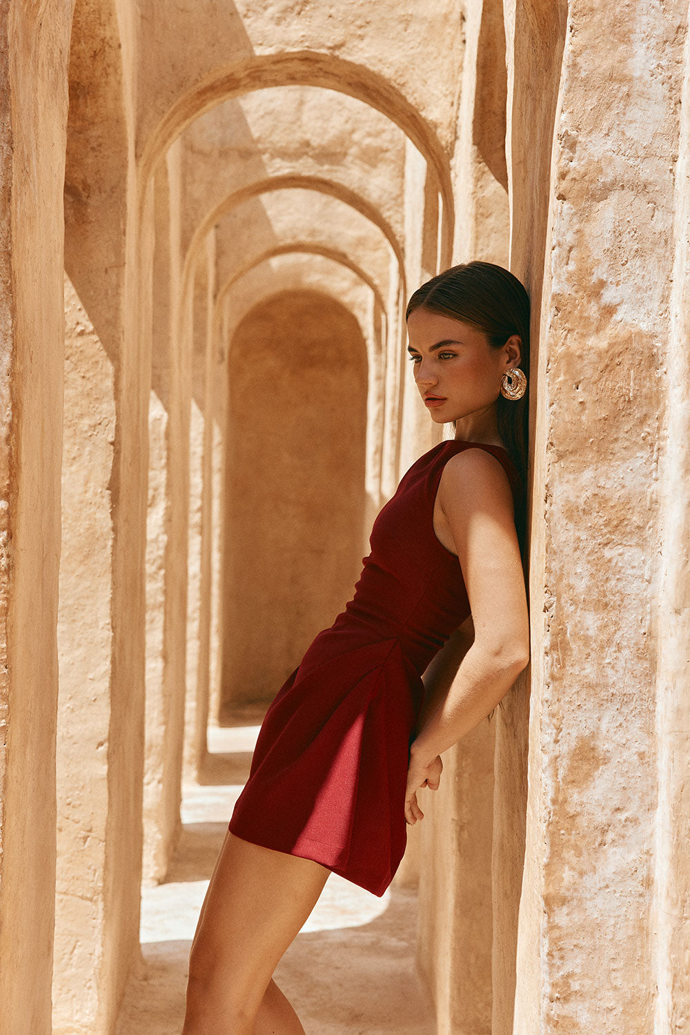 Camellia Dress - Burgundy