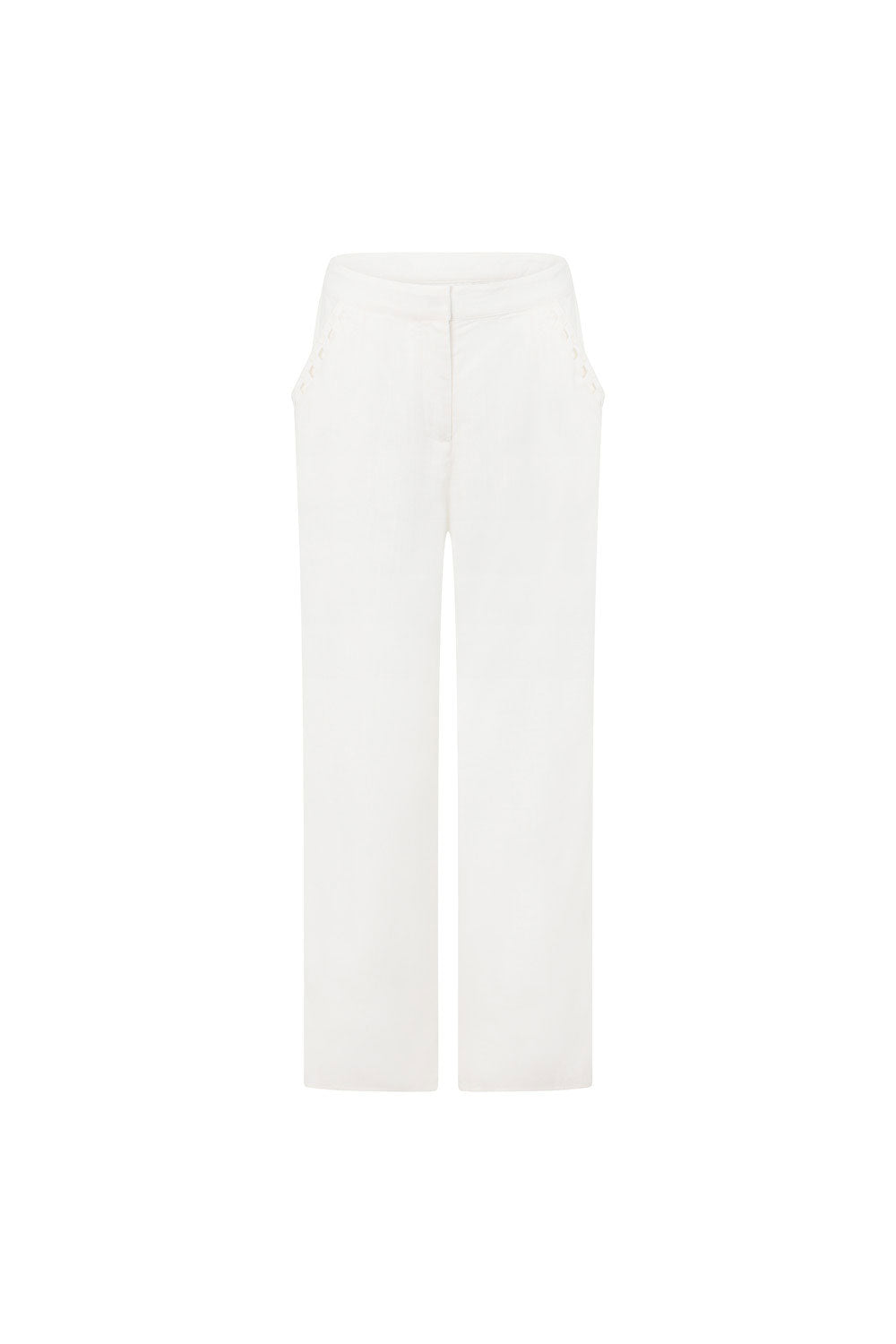 White High Waist Pocket Trouser Alyssa Pants