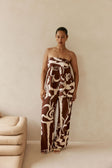 Brown and Cream Painted Tiles Print Presley Pants