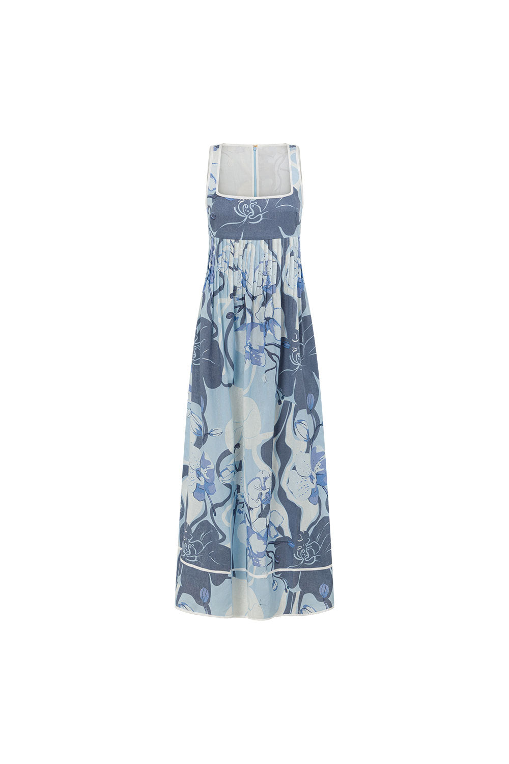 Blue Bouquet Blu Print Maxi Alista Dress
