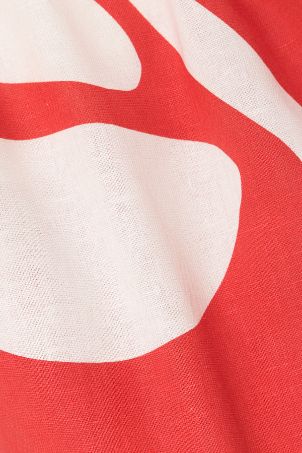 Red Sweet Caroline White Floral Elastic Karter Shorts