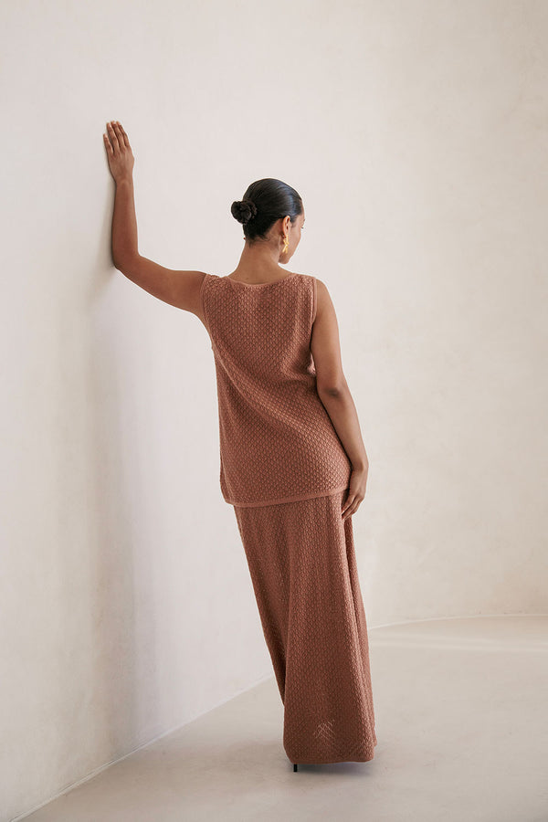 Sonnet Knit Skirt - Brown