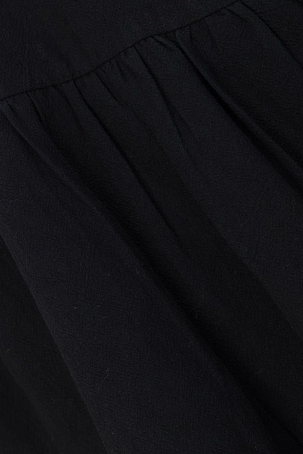 Black Button-Up Mini Alfresco Dress